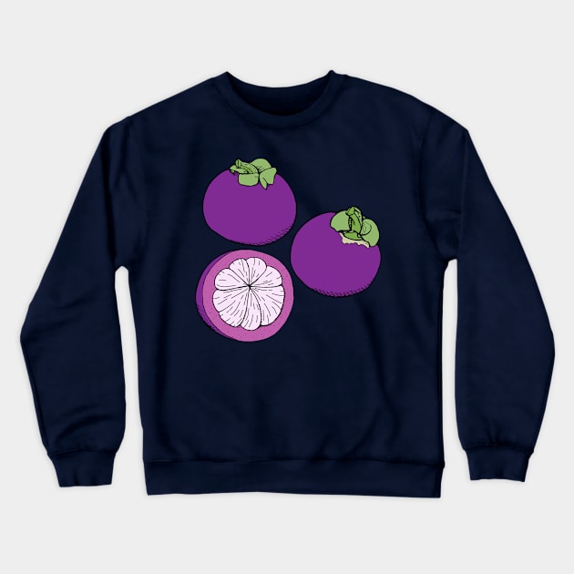 Purple mangosteen fruits Crewneck Sweatshirt by runlenarun